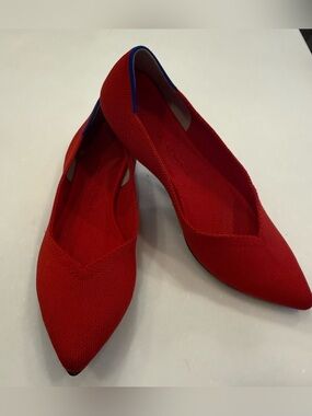 Rothy's The Point Ballet Flats Size 6.5 Red Slip On Pointed Toe Sz 6.5 NEW